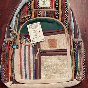 KayJay Styles Hemp Himalayan Backpack NWT